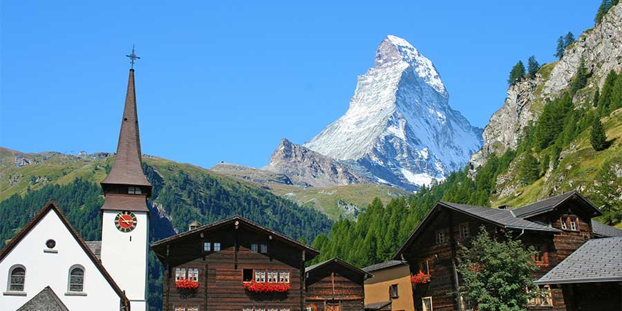 Admiring views of the Matterhorn from Zermatt